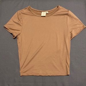 light brown moderately cropped top